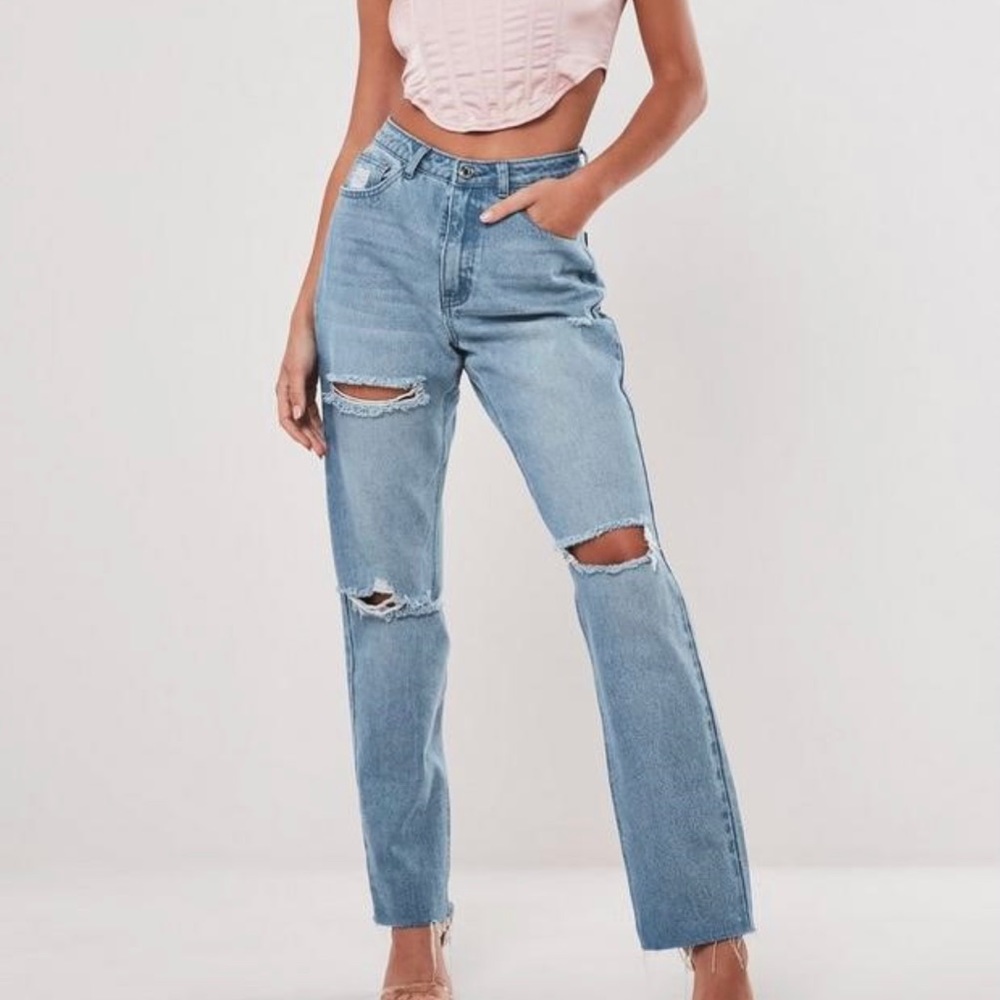 Misguided blue ripped jeans